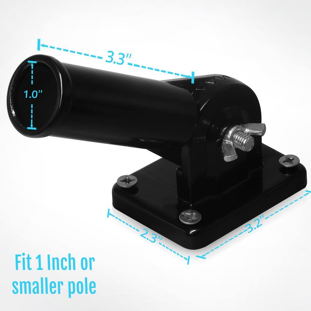Black Adjustable Aluminum Flag Pole Bracket with Hardware