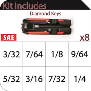 Folding Diamond SAE Hex Key Set (8-Piece)