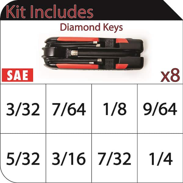 Folding Diamond SAE Hex Key Set (8-Piece)