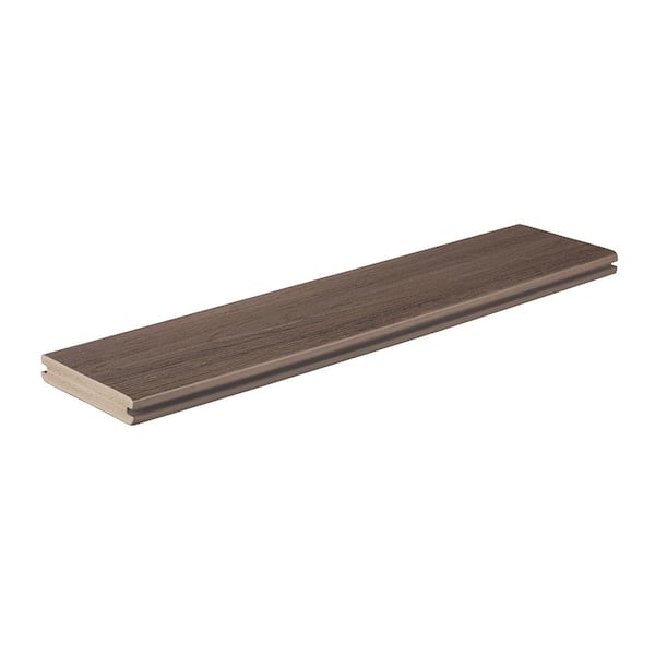 Advanced PVC Landmark 5/4 in. x 6 in. x 12 ft. Grooved American Walnut PVC Deck Board(Actual: 1 in. x 5 1/2 in. x 12 ft.