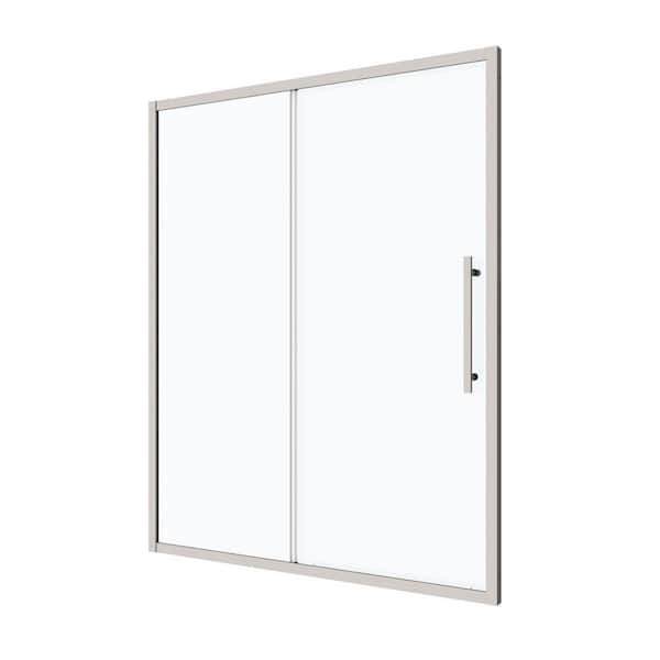 50-54 in. W x 72 in. H Sliding Shower Door in Polished Chrome Finish 1/4 in. Tempered Glass, Nano-Coating Magnetic Seal