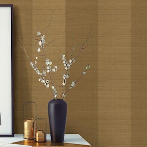 Yue Olive Green Textured Non-Pasted Grasscloth Paper Wallpaper