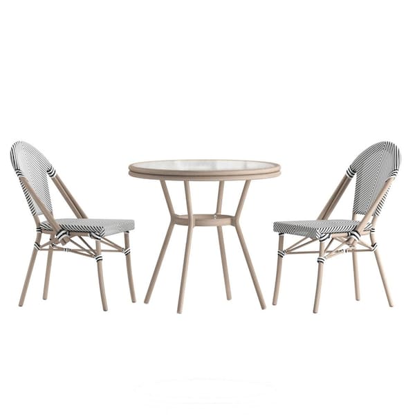 Brown 3-Piece Aluminum Outdoor Dining Set