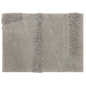 Composition Silver 17 in. x 24 in. Cotton Bath Mat