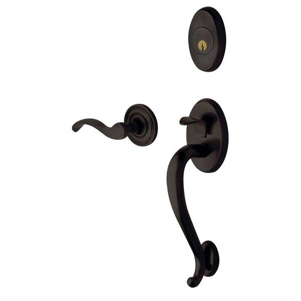 Baldwin Logan Left-Handed Full-Dummy Oil Rubbed Bronze Handleset with Wave Lever-DISCONTINUED