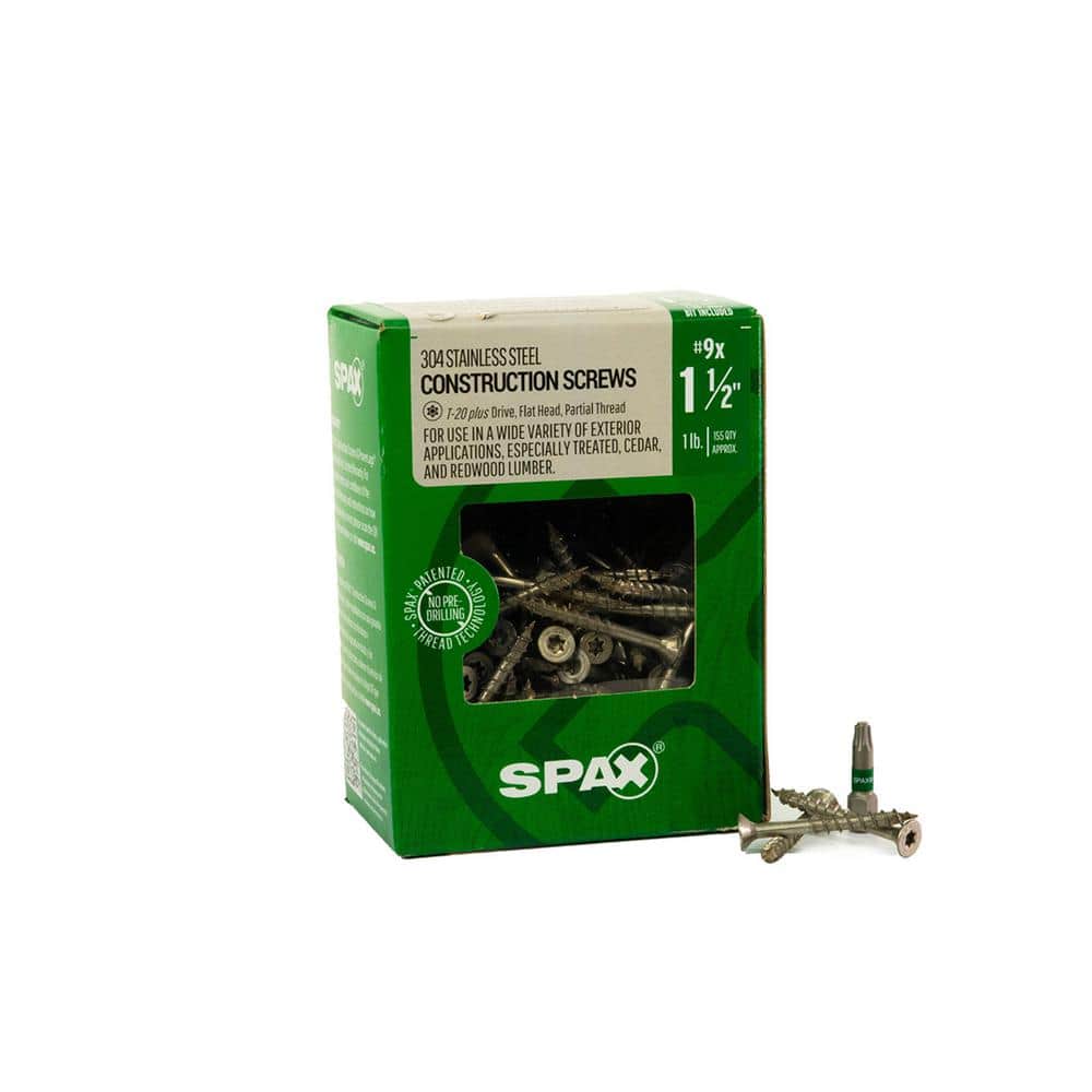 SPAX 9x11/2 in. Exterior Flat Head Stainless Steel Wood Deck Screws
