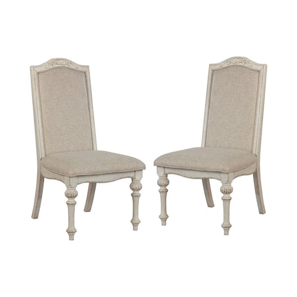 Furniture of America Willadeene Antique White Side Chairs (Set of 2)