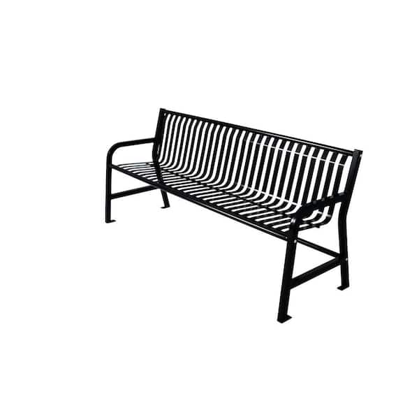 Ultra Play Jackson 6 ft. Bench with Back in Black