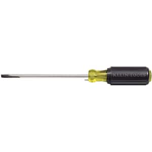 1/4 in. Cabinet-Tip Wire Bending Flat Head Screwdriver with 6 in. Round Shank- Cushion Grip Handle