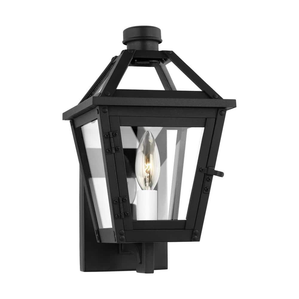 Hyannis Textured Black 13" Outdoor Lantern Wall Light