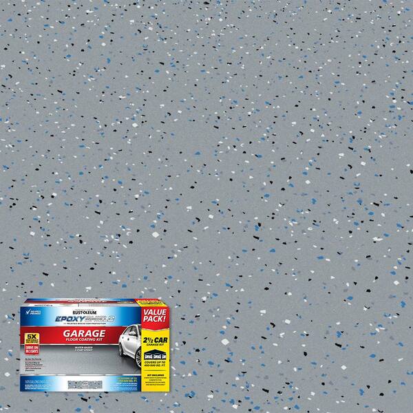 Rust Oleum Epoxyshield 240 Oz Gray High Gloss 2 5 Car Garage Floor Kit 365187 The Home Depot