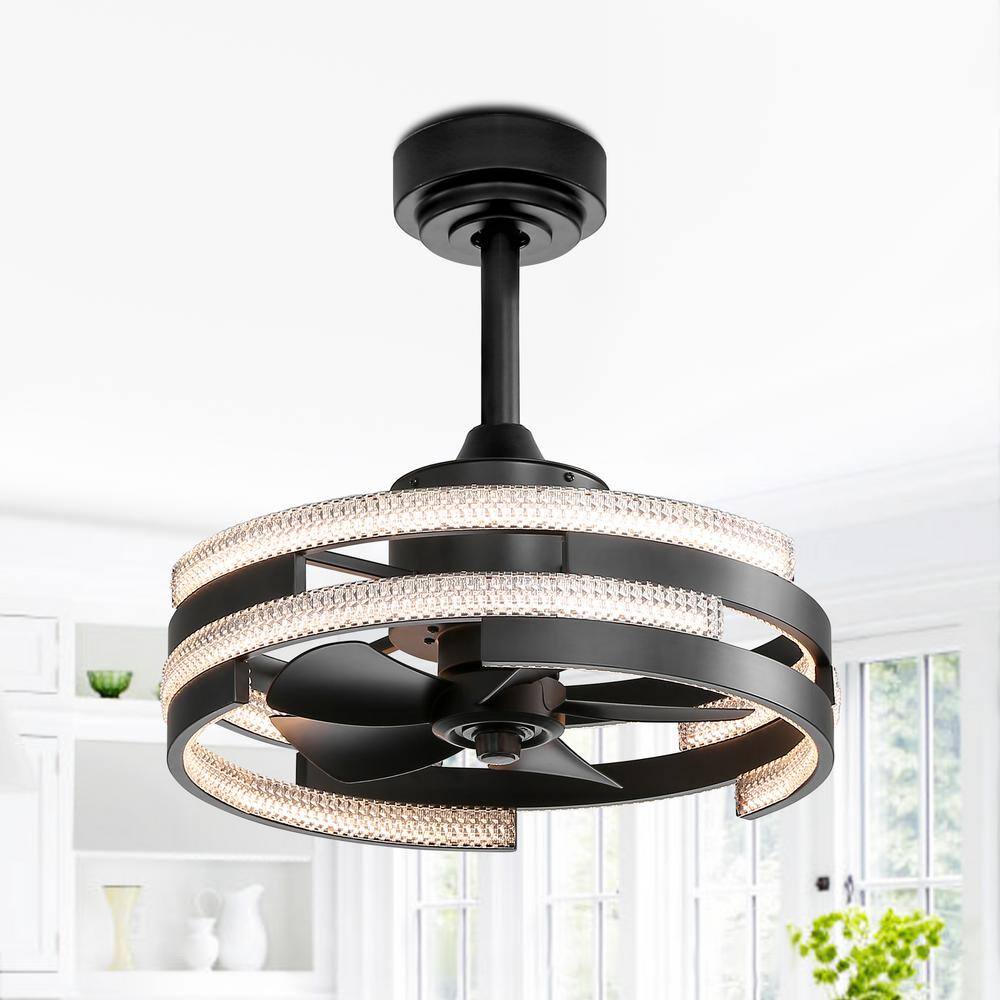 Breezary Ternence 18 in. Integrated LED Indoor Black Crystal Ceiling