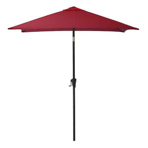 9 ft. Steel Market Square Tilting Patio Umbrella in Wine Red