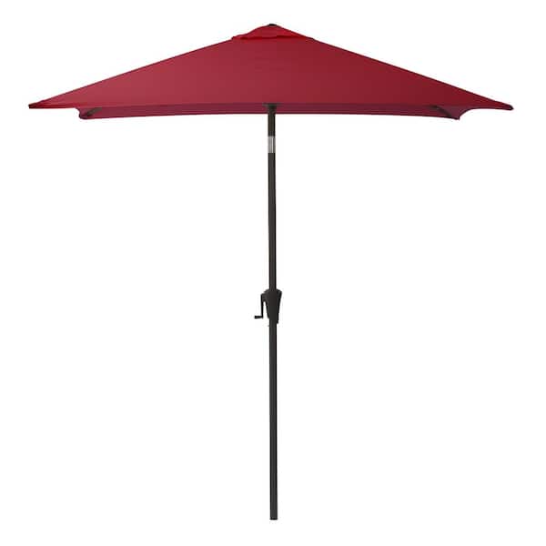 CorLiving 9 ft. Steel Market Square Tilting Patio Umbrella in Wine Red