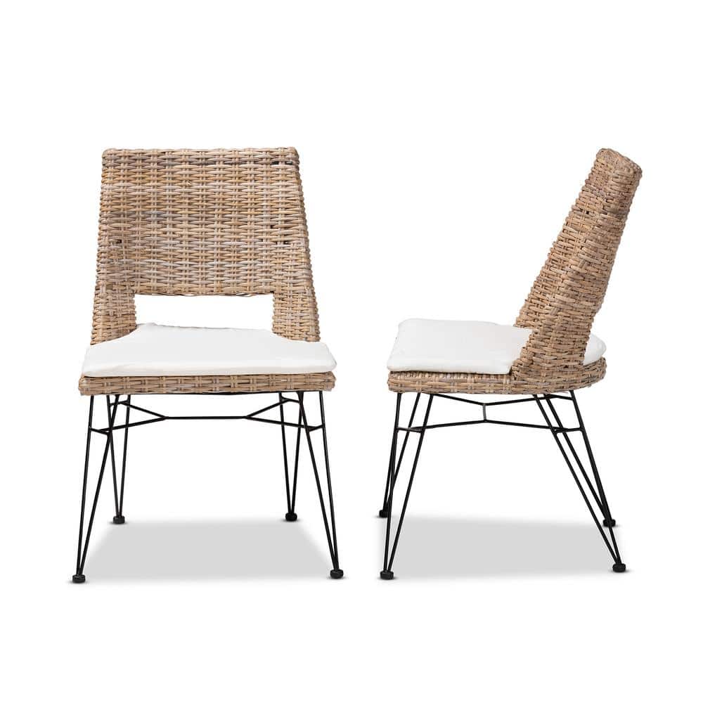 Serene White Rattan Low Arm Chair with Cushion