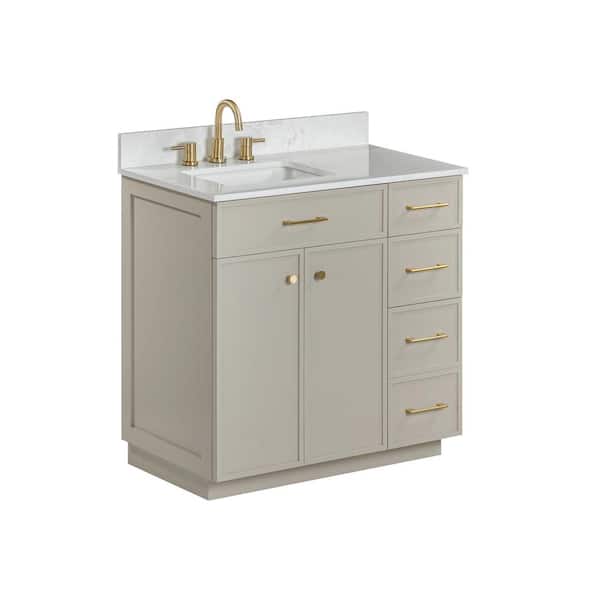 Glacier Bay Marcote 36 in. Single Sink Greige Bath Vanity