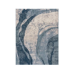 Blue 5 ft. 3 in. x 7 ft. Grace Abstract Wave Area Rug