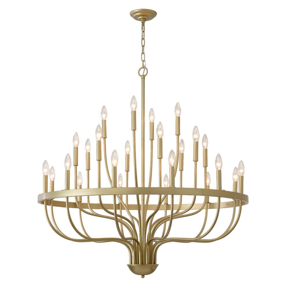 39.4 in. 24-Light Gold Island Candlestick Chandelier Light for Living Room Dining Room Foyer price history on PriceWatchPro