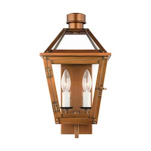 Hyannis Natural Copper Outdoor Hardwired Small Wall Lantern Sconce with No Bulbs Included