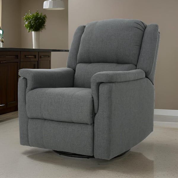 Zune Charcoal Gray Fabric Glider Recliner Chair