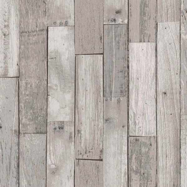 Graham & Brown NEXT Distressed Wood Plank Grey Removable Non-Woven Paste the Wall Wallpaper