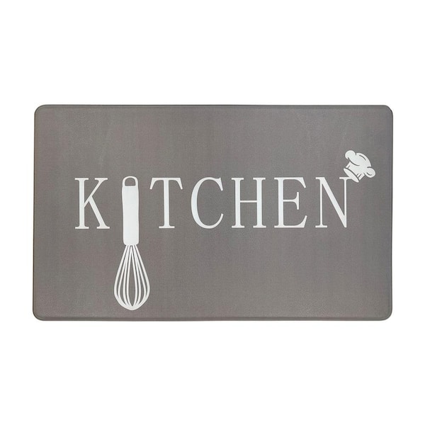 World Rug Gallery Kitchen Gray 18x30 Anti-Fatigue Standing Mat  1030GRAY18X30 - The Home Depot