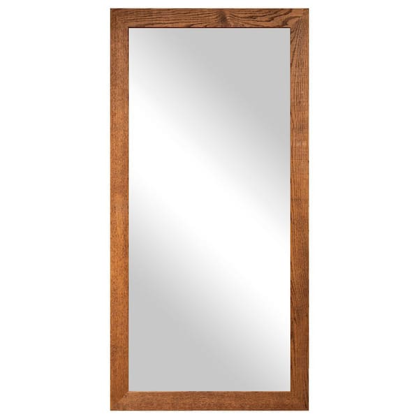 Large Tall (33 in. W x 70 in. H) Wooden Honey Rectangle Wall Mirror