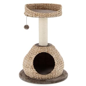 Particle Board 28 in. Hand-Made Cat Tree Tower with Jump Platform