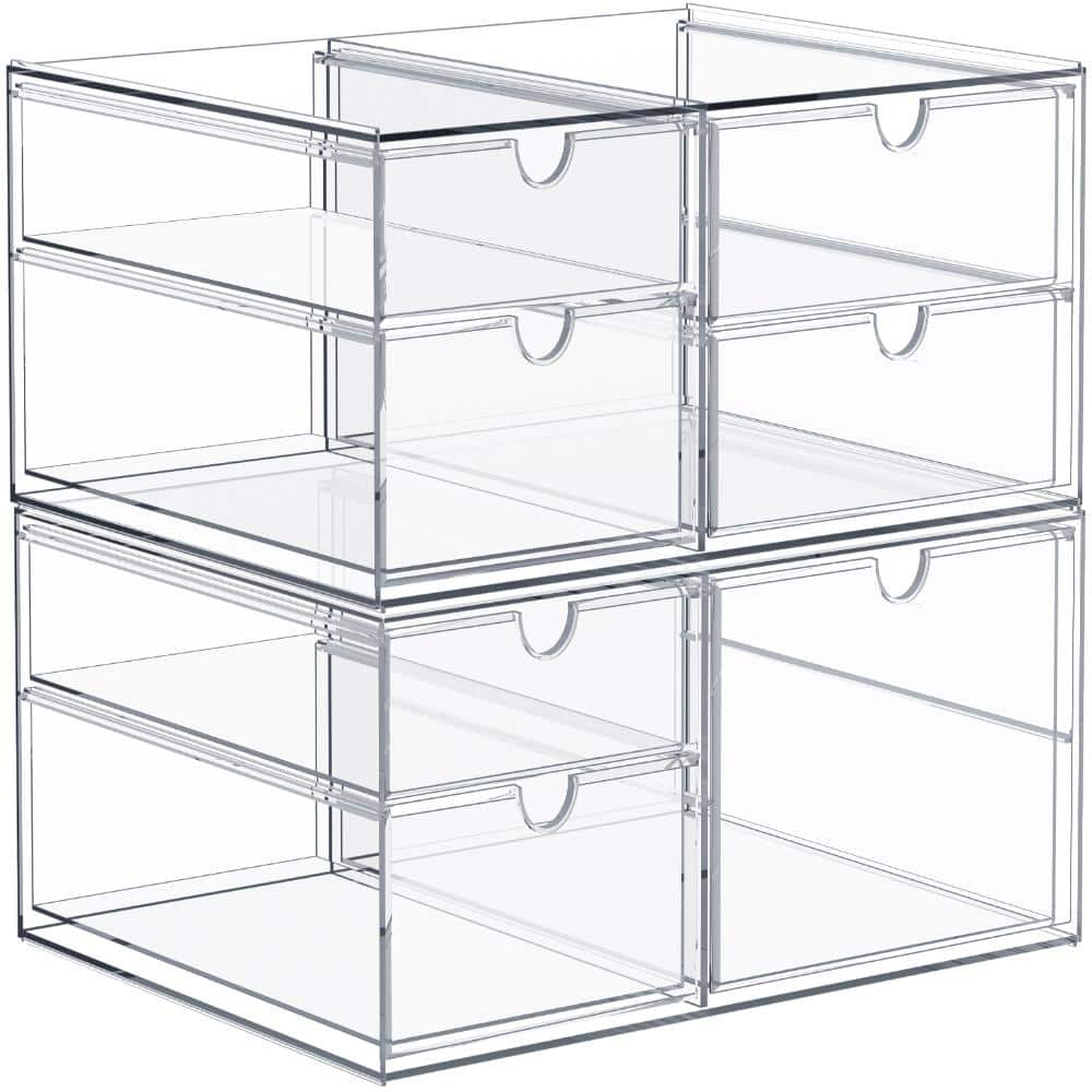 Acrylic Cosmetic Makeup Organizer Drawers Clear Stackable Storage Bins for Jewelry and Office Supplies- 7 Drawers price history on PriceWatchPro