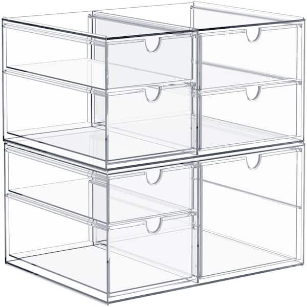 Sorbus Acrylic Cosmetic Makeup Organizer Drawers Clear Stackable Storage Bins for Jewelry and Office Supplies- 7 Drawers