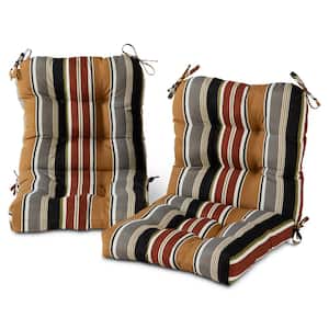 21 in. x 42 in. Outdoor Dining Chair Cushion in Brick Stripe (2-Pack)