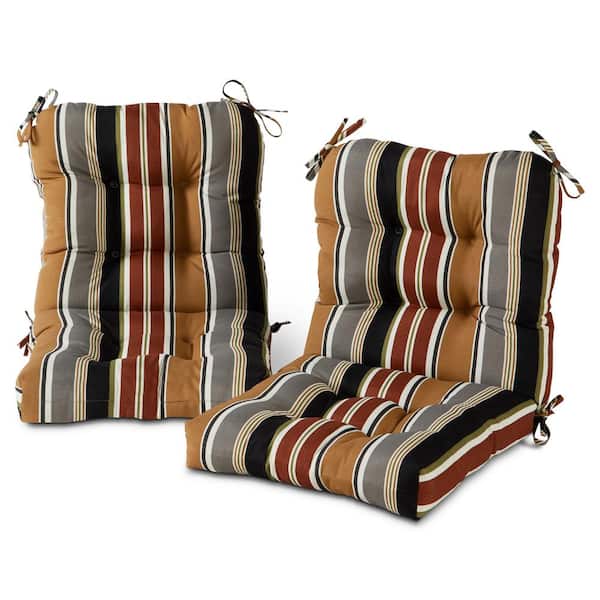 Reviews For Greendale Home Fashions 21 In X 42 Outdoor Dining Chair Cushion Brick Stripe 2 Pack Pg 5 The Depot - Home Depot Patio Dining Chair Cushions Set Of 4
