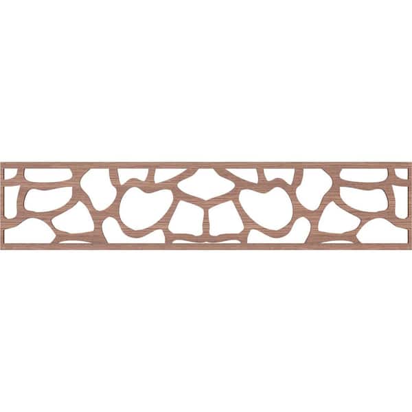 Ekena Millwork Rochester Fretwork 0.25 in. D x 46.75 in. W x 10 in. L Walnut Wood Panel Moulding