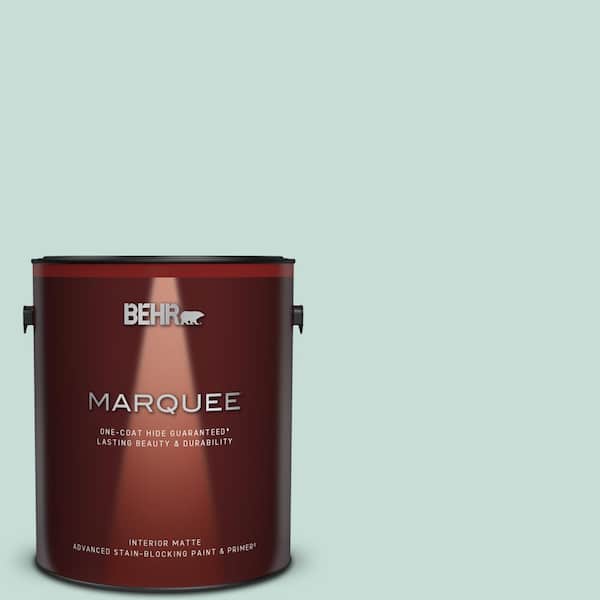 BEHR MARQUEE 1 gal. #MQ3-20 Whipped Mint One-Coat Hide Matte Interior Paint & Primer