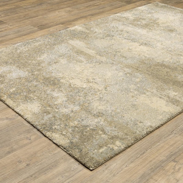 Asbury Gold/Beige 8 ft. x 11 ft. Vintage Abstract Polypropylene Indoor Area Rug