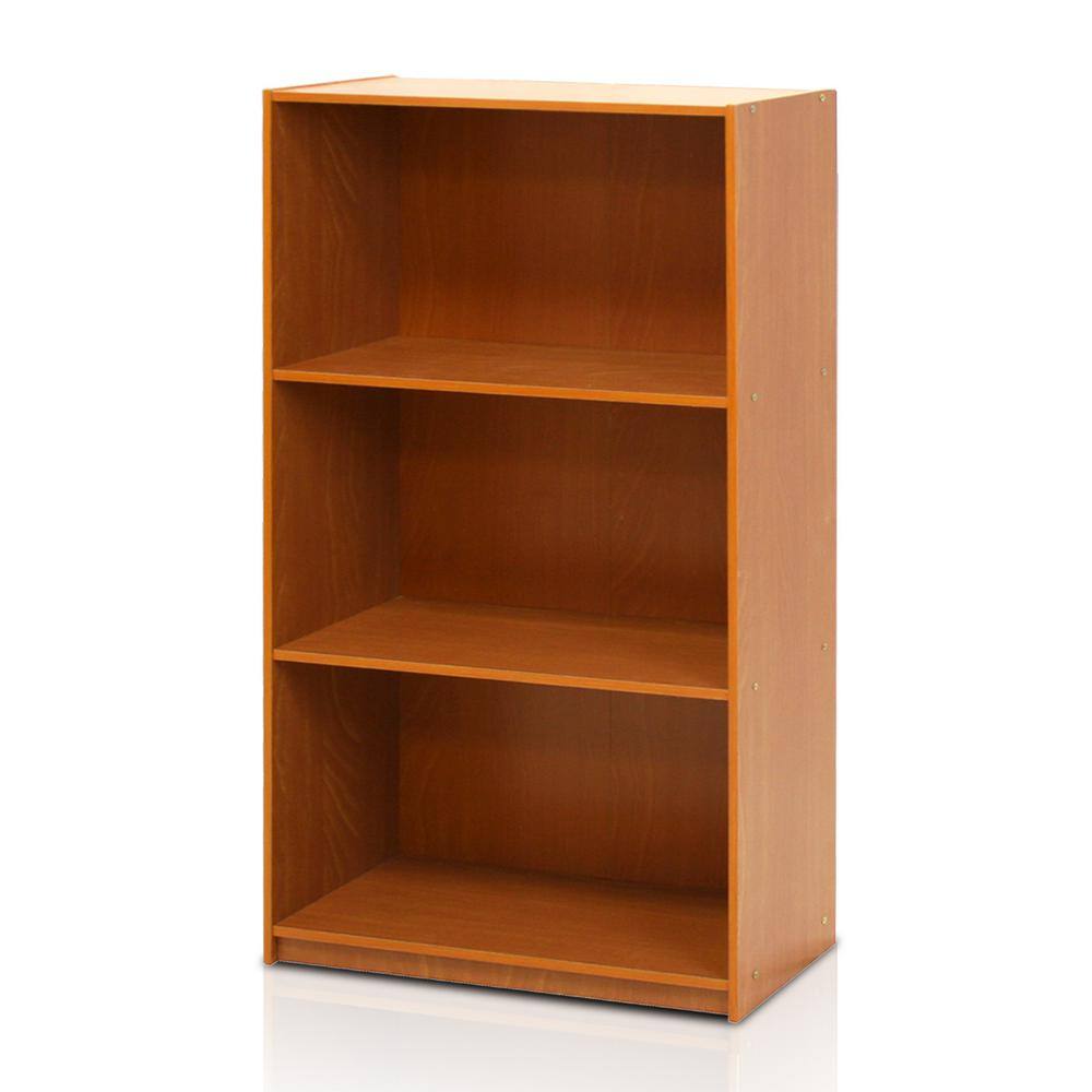 Furinno 39.5 in. Light Cherry Wood 3shelf Standard Bookcase with