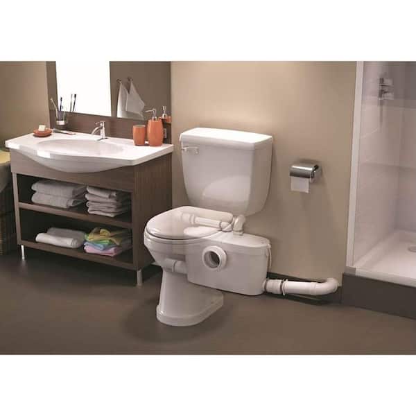 Saniflo SaniAccess3 2-Piece 1.280 GPF Single Flush Round Toilet with .5 HP Macerating Pump in White