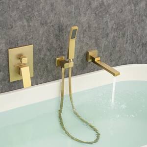 Single Handle 1 -Spray Shower Faucet 2.5 GPM with Pressure Balance Anti Scald in Brushed Gold