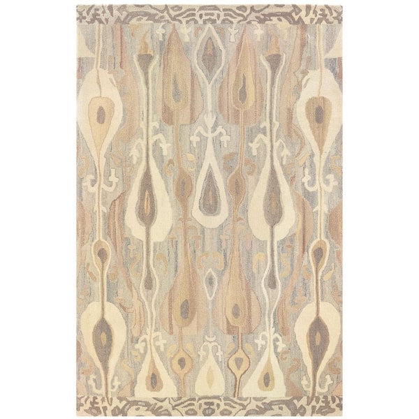 5 ft. x 8 ft. Beige Abstract Washable Area Rug