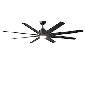 Kensgrove II 72 in. Smart Indoor/Outdoor Matte Black Ceiling Fan with Remote Included Powered by Hubspace