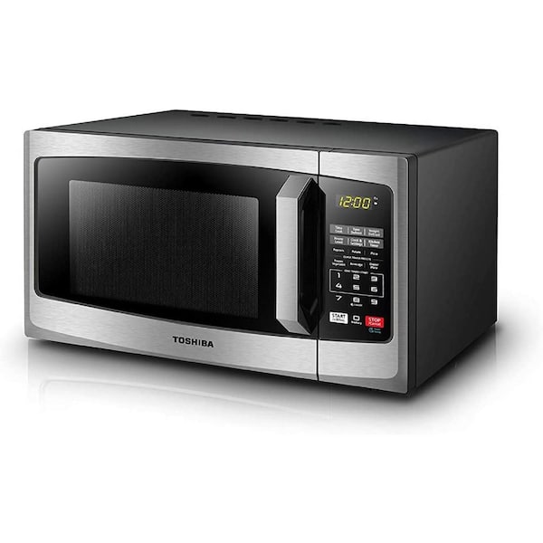 Toshiba 0.9 cu. ft. in Stainless Steel 900 Watt Countertop Microwave Oven with Mute Button and Eco Mode