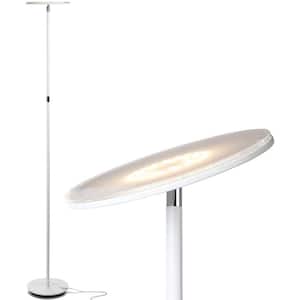 Sky Flux 67 in. White Industrial 1-Light Dimmable and Color Temperature Adjustable LED Floor Lamp with Adjustable Head