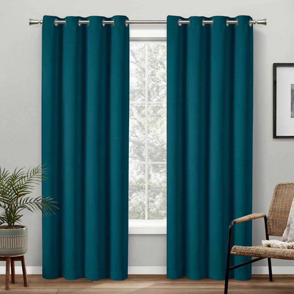 EXCLUSIVE HOME Academy Sapphire Teal Solid Blackout Grommet Top