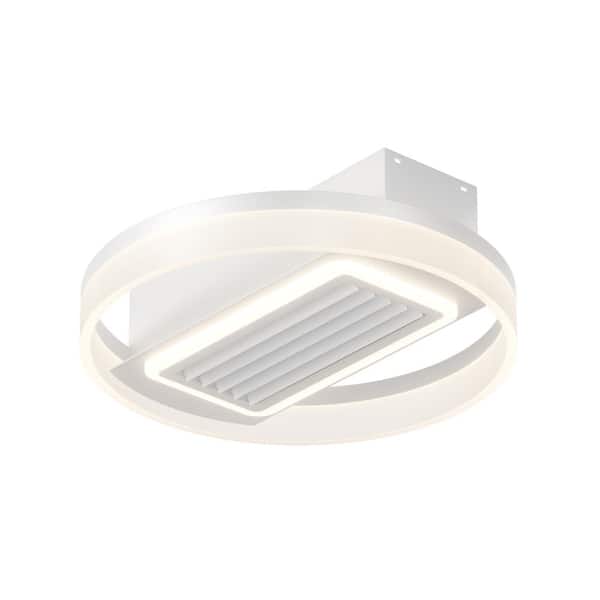 Keazile Spio 20 in. Indoor White Ceiling Fan with Bladeless Fan and Dimmable LED Lights