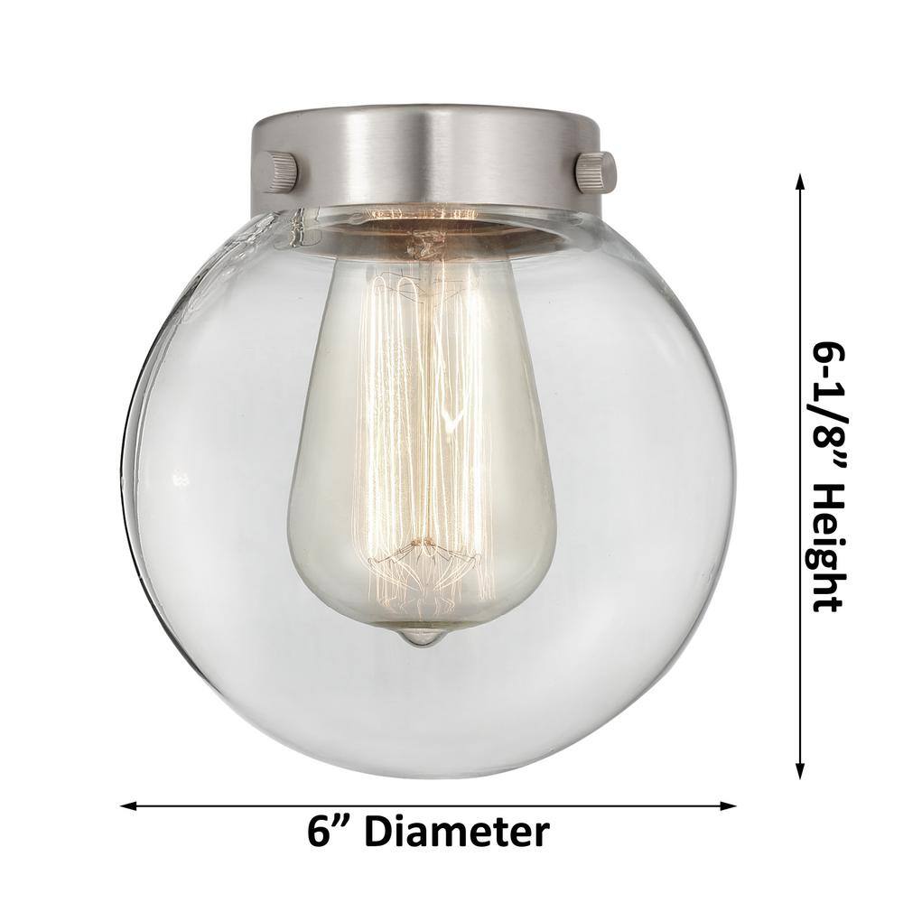 Satin Gold Mini Globe Pendant Light with Clear Glass Shade