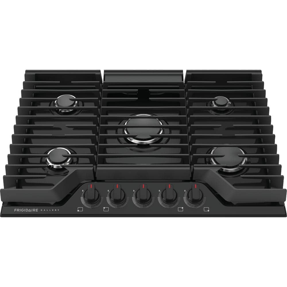 Frigidaire Black 30" 5-Burner Propane Gas Cooktop with LED Knobs