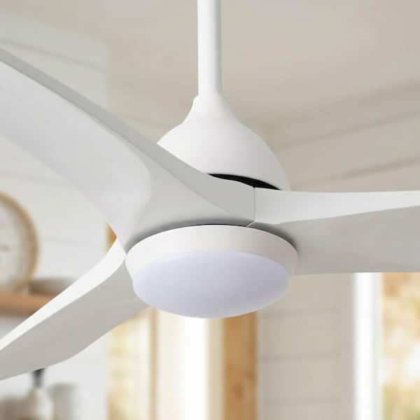 44 in. Indoor White Standard 3 Blades Dimmable Ceiling Fan with Integrated LED and Remote Control for Bedroom