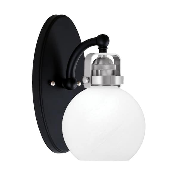 Unbranded Decatur 1-Light Matte Black and Brushed Nickel Wall Sconce