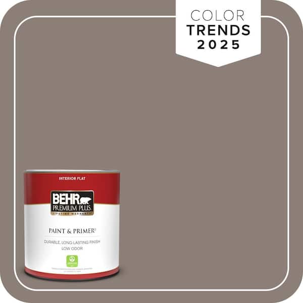 BEHR PREMIUM PLUS 1 qt. Home Decorators Collection #HDC-NT-27B Wild Truffle Flat Low Odor Interior Paint & Primer