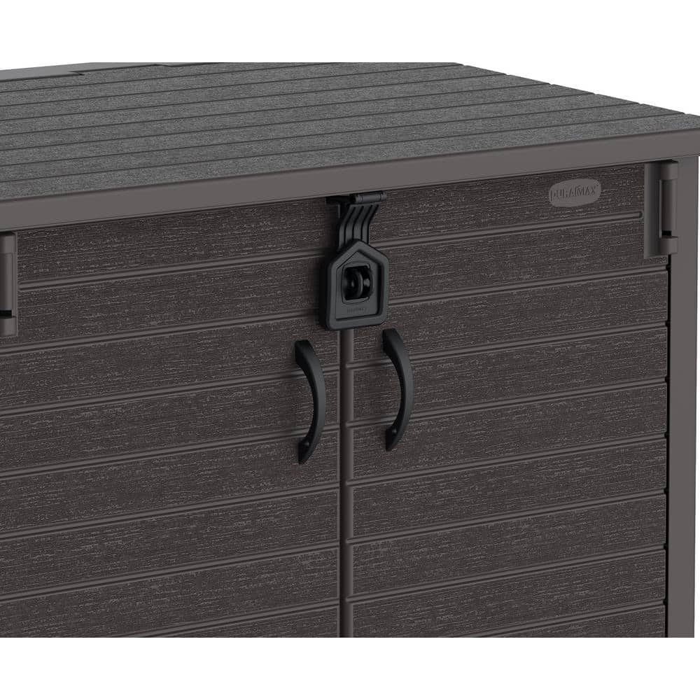 Brown Polypropylene Resin Outdoor Storage Shed with Lockable Doors